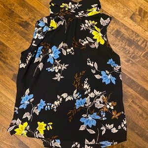 Cowl Neck Black and Floral Blouse